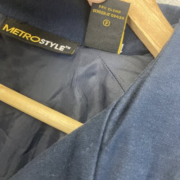 Vintage Nautical Blazer Jacket Womens 8 Casual Metrostyle Anchor Buttons Coastal - Picture 8 of 16